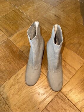 Knit Stretch Sock Booties in Light Gray - Women's Ankle Boots Size 39